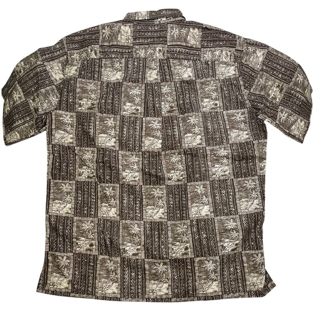 Cooke Street Hawaiian Mens Brown Button Down Shirt, Palm Tree Mens Button Ups T3 - Picture 3 of 9